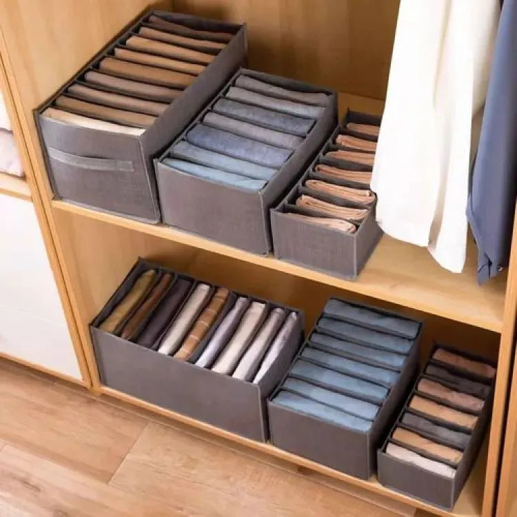Pack of 3 - 6 Grids Washable Wardrobe Clothes Organizer