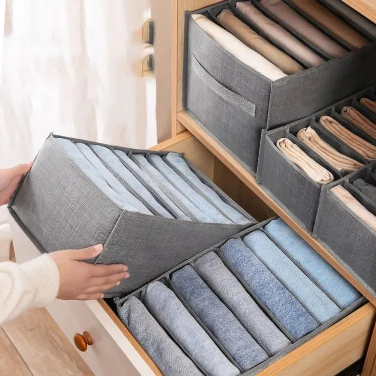 Pack of 3 - 6 Grids Washable Wardrobe Clothes Organizer