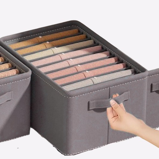 Pack of 3 - 6 Grids Washable Wardrobe Clothes Organizer
